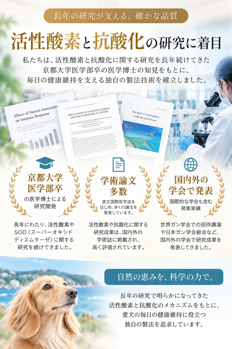 活性酸素と抗酸化の研究に着目。京都大学医学部卒の医学博士による研究背景と学術論文・学会発表実績
