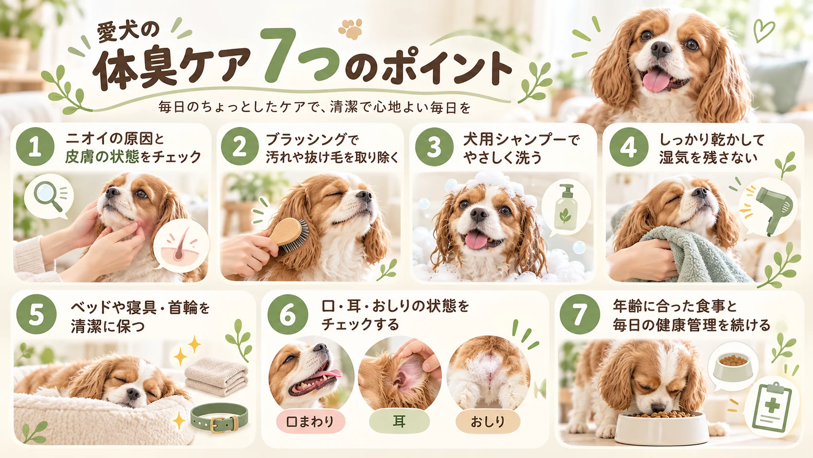 犬の体臭ケア7つのポイント