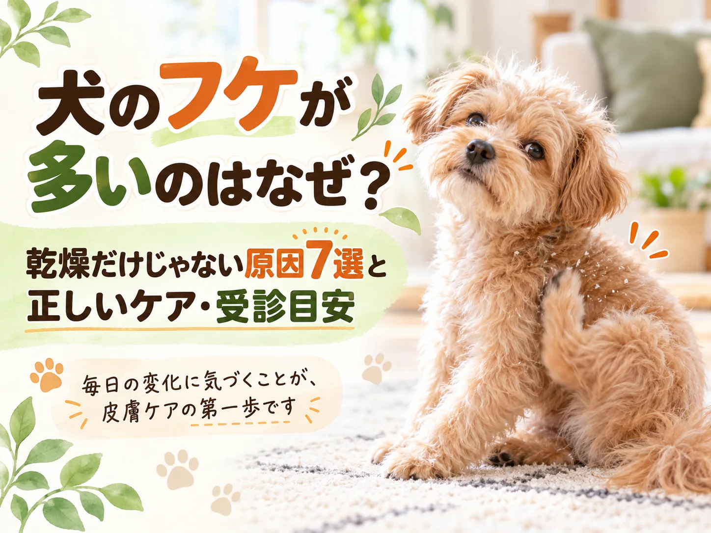 犬のフケが多いのはなぜ？原因7選と正しいケアを紹介するメイン画像